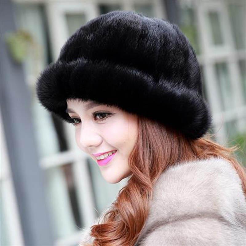 Winter Imitation Mink Hat Female Middle-aged and Elderly Hat Mink Fur Hat Fur Mother Pot Hat Top Hat