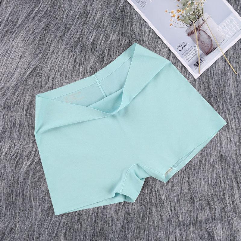 4Pcs/Set Ice Silk Seamless Safety Underpants Large Size Panties Solid Color Boxer Briefs Women's Sports Boxer