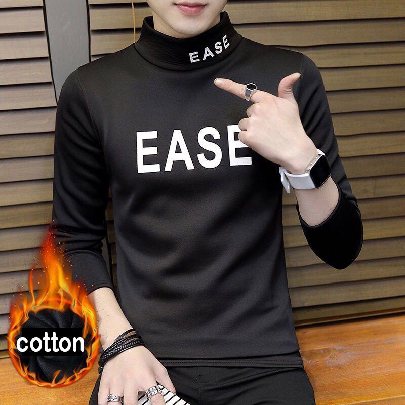 Long-sleeved T-shirt Men's Fashion Wild Sweater Men's Autumn and Winter Warm Slim Tops