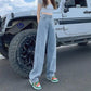 Wide Legs and High Waist Jeans for Woman Loose Straight-leg Trousers  Denim Pants Blue Thin Jeans Summer