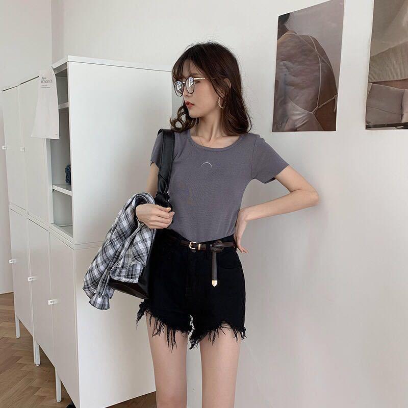 Shorts Women's Loose All-match Jeans High Waist Slim Frayed Wide Leg Pants