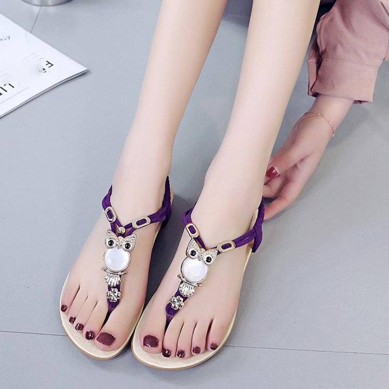 Sandals Women's Flat Shoes Boho Style Flip-flops Beach Shoes Summer Plus Size Women's Shoes Flip Flops Soft-soled Sandals