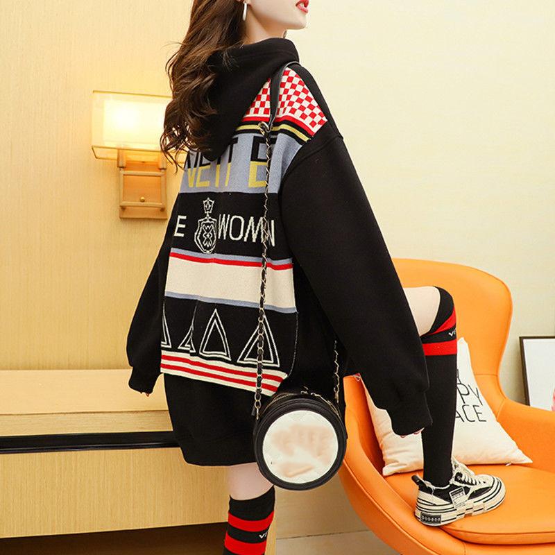 Fashion Spring and Autumn Thin Female Sweater Wild Hat Loose Korean Version Leisure Blouse