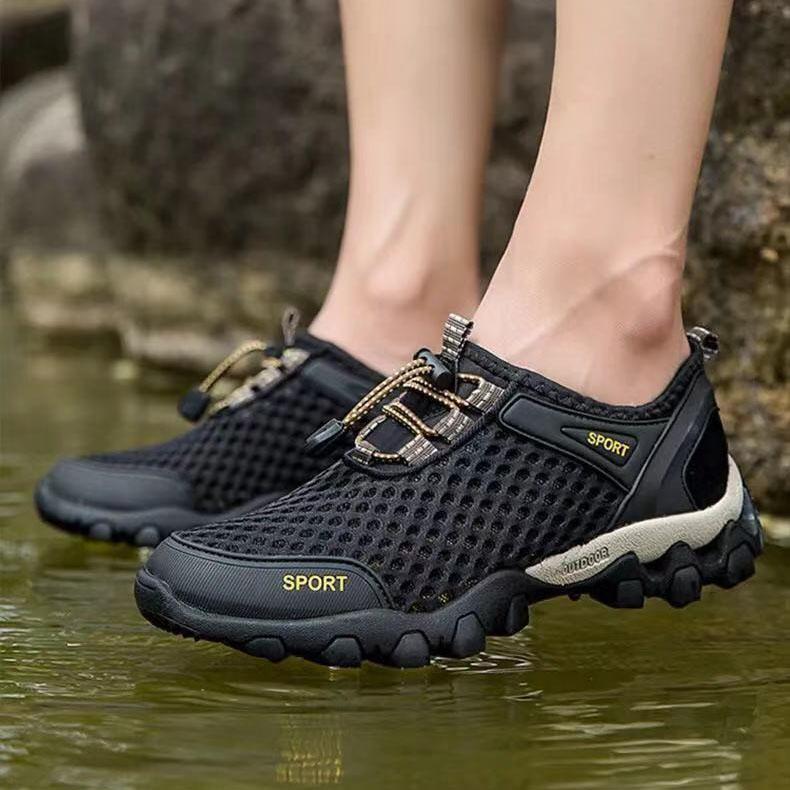 Men's Summer Breathable Sports Casual Shoes Soft Sole Non Slip Sports Flat Single Shoes Lightweight Sneakers