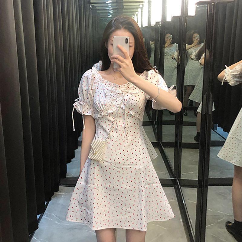 Women's Summer French Elegant Small Fragrance Broken Flowers Court Style Super Fairy Gentle Sweet A-line Dress