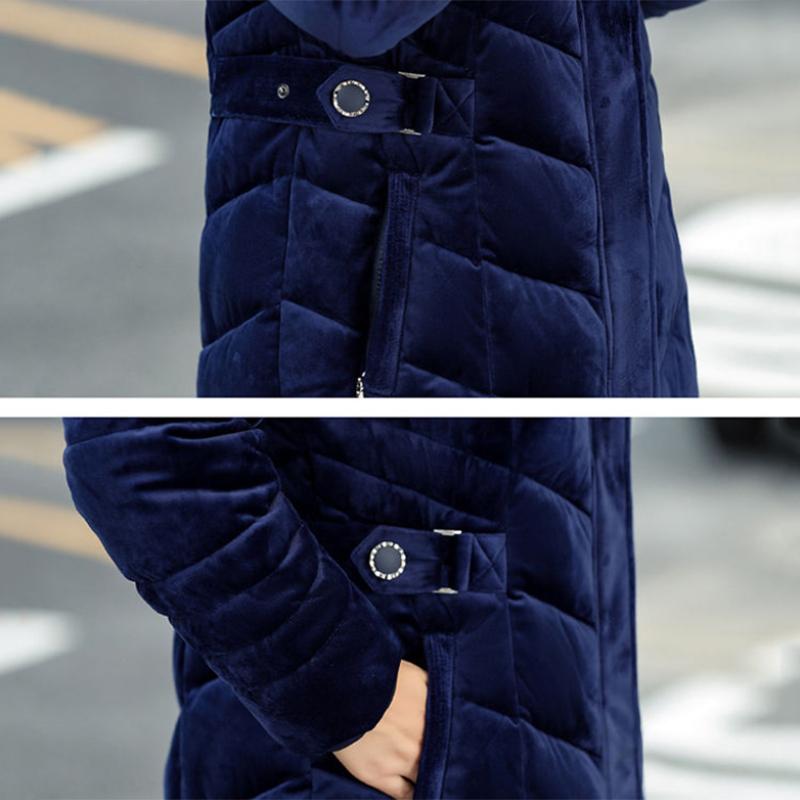 Women's Mid-length Down Jacket Winter Korean Loose Cotton Clothes Casual Hooded Padded Jacket Quilted Jacket