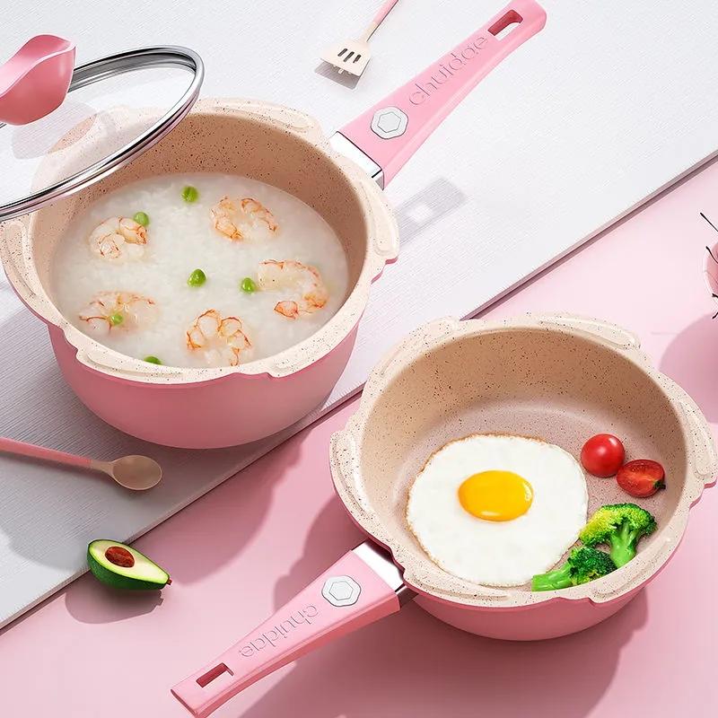 Complementary Food Pot Baby Children's Pot Frying Boiling and Stewing Maifan Stone Non-stick Pot Dormitory Instant Noodle Pot