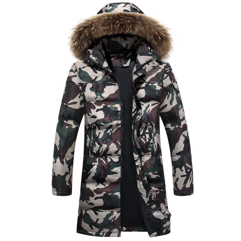 Winter Medium and Long Section Cotton Clothing Large Size Down Jacket Trend Leisure Men's Clothes