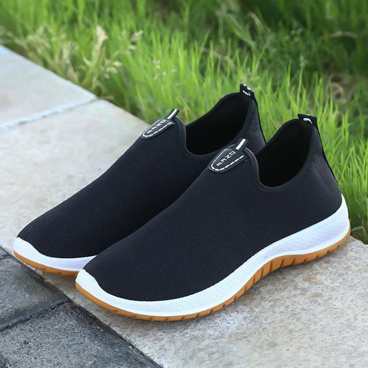 Spring Summer Tendon Bottom Cloth Shoes Men Non-slip Wear-resistant Casual Shoes Breathable Driving Wild Lazy Shoes