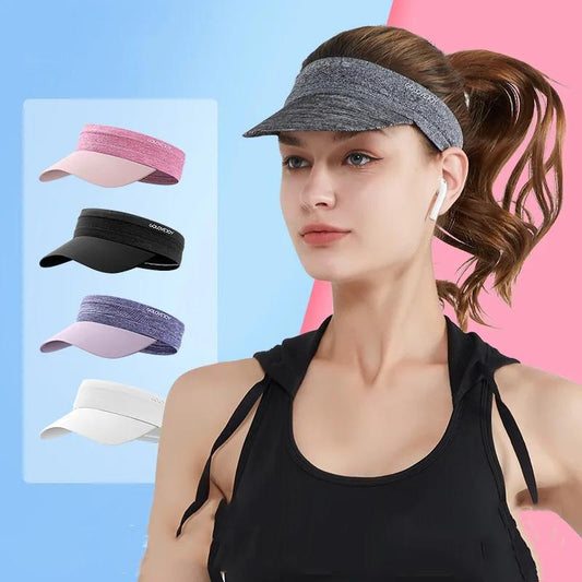 Summer Folding Visor Hat Unisex Sports Running Sun Hat Sunscreen Outdoor Marathon Quick-drying Hat Sweat-absorbing Empty Top Hat