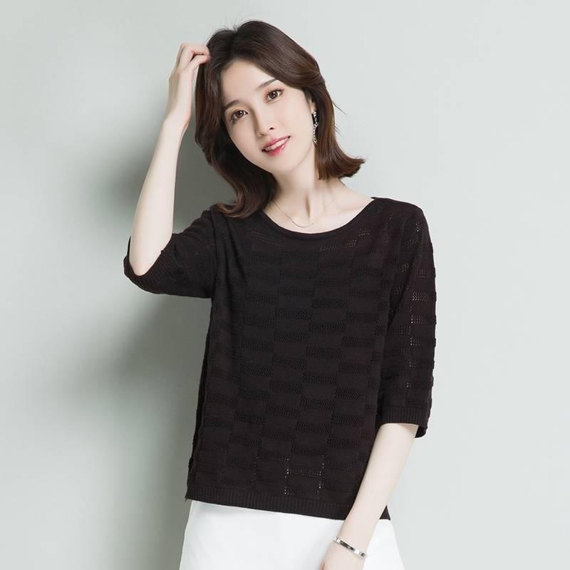 Comfortable Loose Openwork Sweater Autumn Sweater Women's Wild Women's Round Neck Sleeve