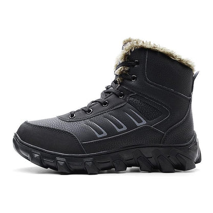 Snow Boots Winter Thick Plush Men's Cotton Shoes Keep Warm High Top Waterproof Outdoor Cotton Boots