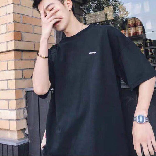 All-match Letter Short-sleeved T-shirt Men's Loose Five-point Sleeve Casual Top