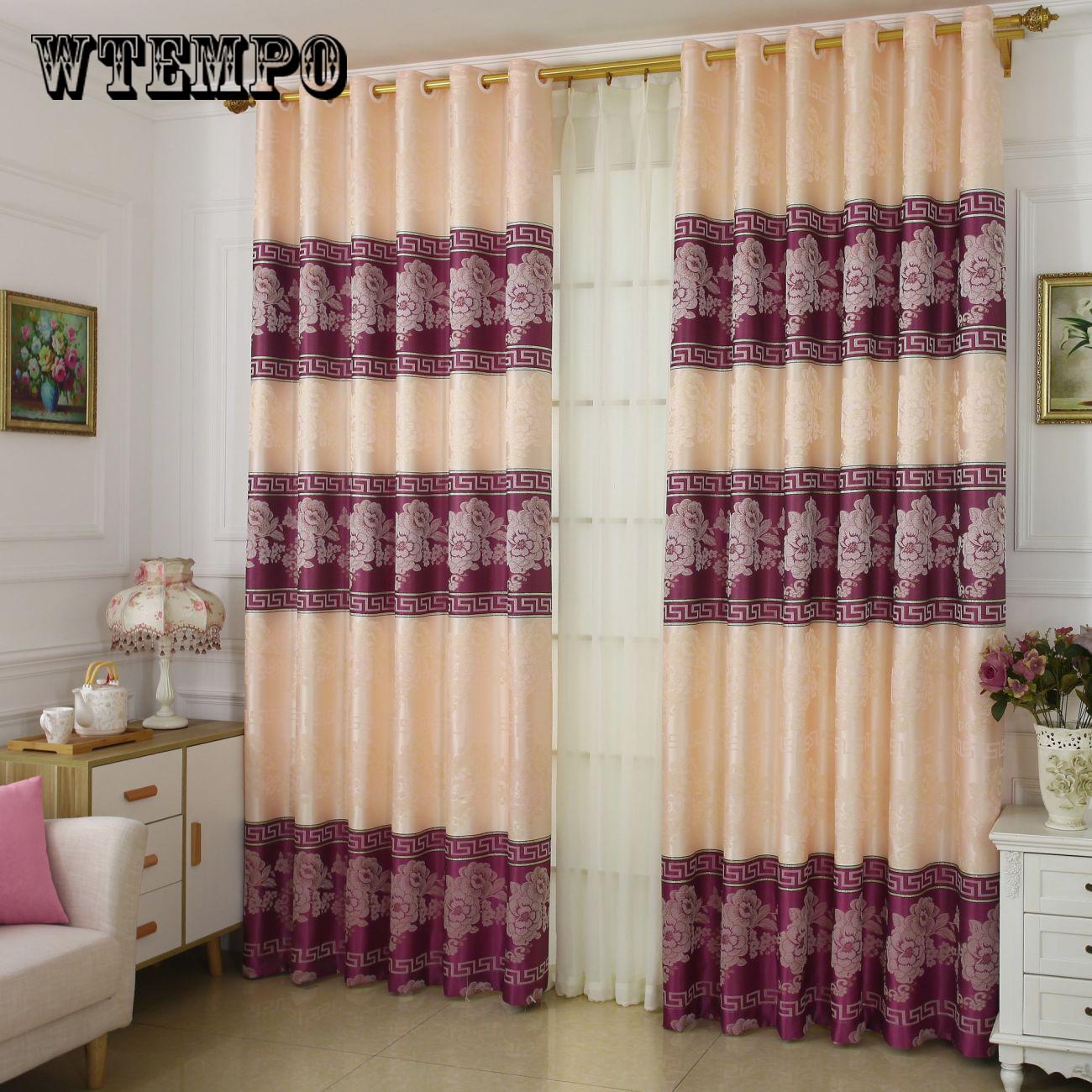 High-grade European-style embroidery finished curtains Crown flower fabric matching curtains