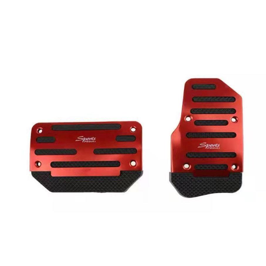 2Pcs Universal Car Pedals Cover Aluminum Automatic Brake Gas Accelerator Non-Slip Foot Pedal Pad Kit Red Blue Silver Accessories