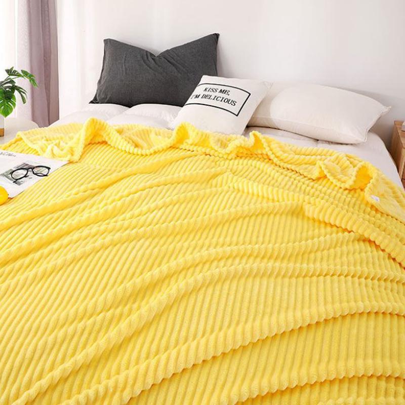 Winter Milk Fleece Blanket Bedroom Solid Color Flannel Blanket Quilt Nap Leisure Blanket Towel Blanket Single Double Blanket