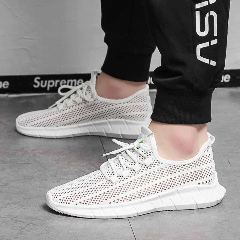 39-44 Men Sneakers Sandals Flying Woven Mesh Breathable Basketball Blade Shoes Shockproof Lightweight Running Shoes Comfortable Deodorant Sport Shoes