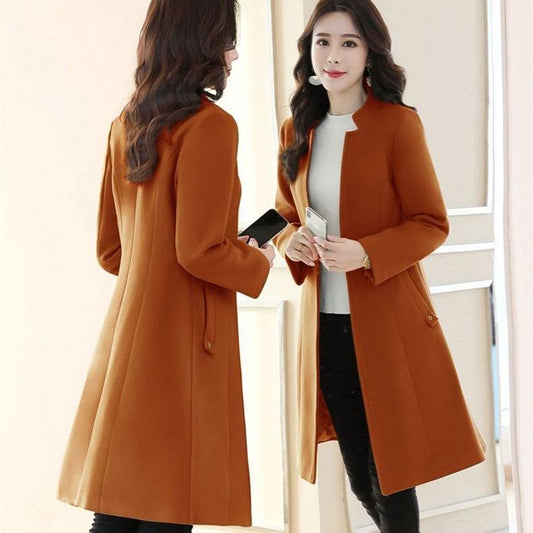 Plus Size Office Trench Coat Women Elegant Overcoat Long Spring Coat Women Casaco