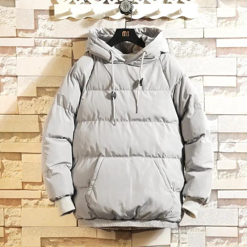 Winter Warm Hooded Cotton Jacket Men's Plus Fat Plus Size Loose Cotton Jacket Korean Version of The Trend of Bread Clothes