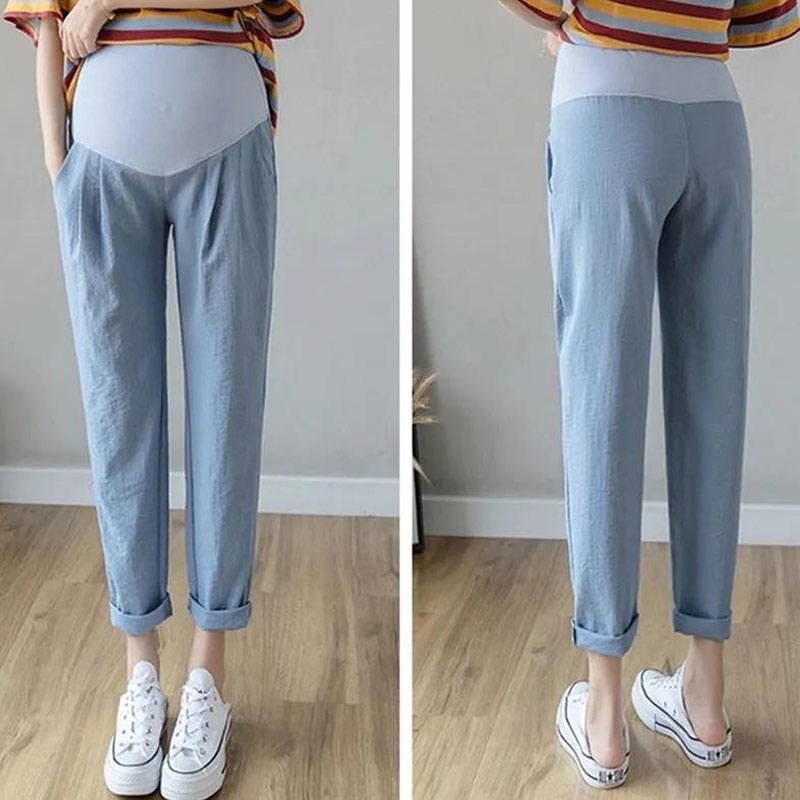 Pregnant Women's Pants Spring and Autumn Loose Fashion Trendy Moms Casual Women's Pants Summer Wear High Waist Belly Lift Summer Clothes