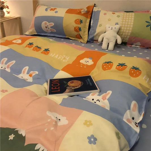 Four-piece Bed Set Simple Nordic Single Double Bed, Quilt Cover, Bed Sheet Pillowcase, Student Three-piece Set