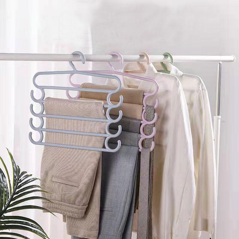 Household 5-layer Pants Rack Scarf Rack Multifunctional Closet Storage Rack Towel Rack Silk Scarf Tie Hanger Hanger Drying Rack Family Organizer