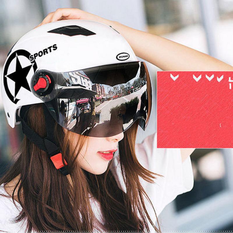 Electric Vehicle Helmet Spring and Summer Motorcycle Half Helmet Men and Women Four Seasons Universal Sunscreen Sunshade Light Battery Car Helmet