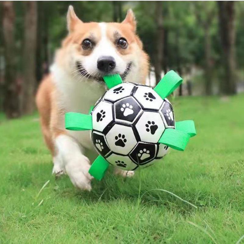 Dog Football Pet Bite with Toy Ball Puppies Play Resistance To Relieve Boredom Training Dog Artifact Dog Supplies Outdoor Play Fun Ball for Large Dogs