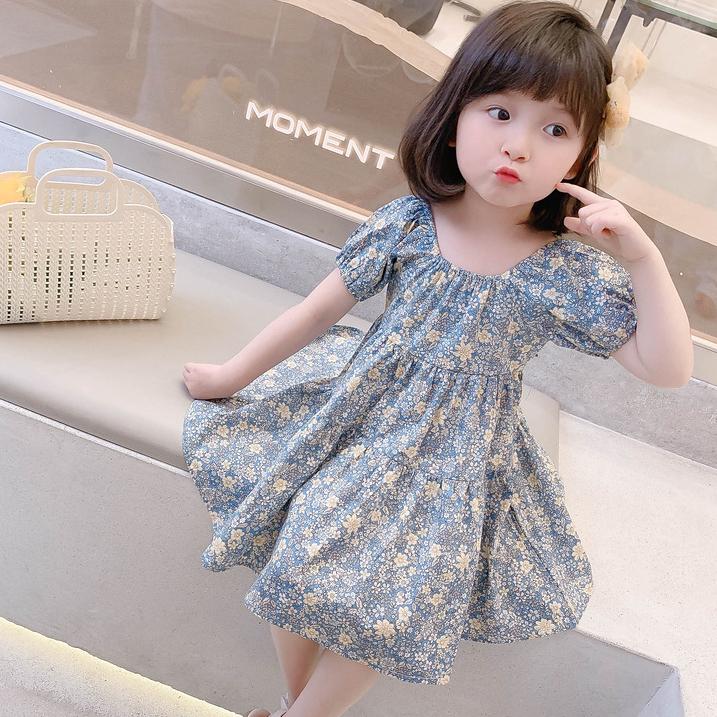 Toddler Baby Girls Clothes Summer Short Sleeve Floral Princess Birthday Dress Dresses for Girl Baby Clothing Thin Costume Dress