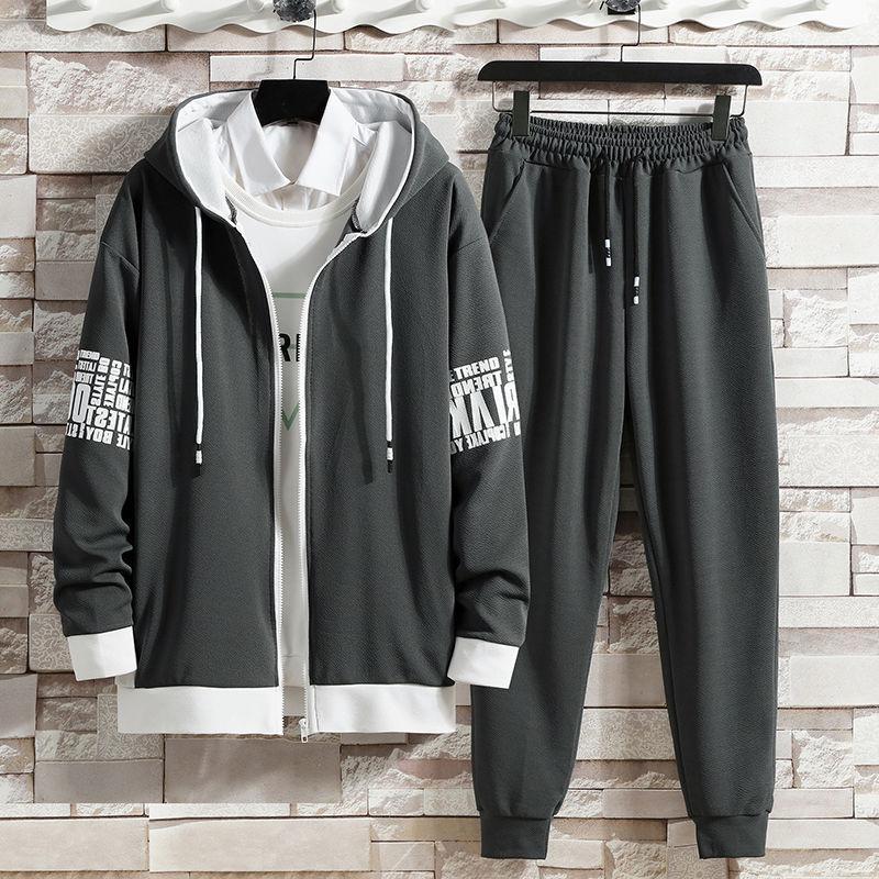 Sweater Men's Spring and Autumn New Casual Suit Boys Trend Wild Sports Two-piece Suit