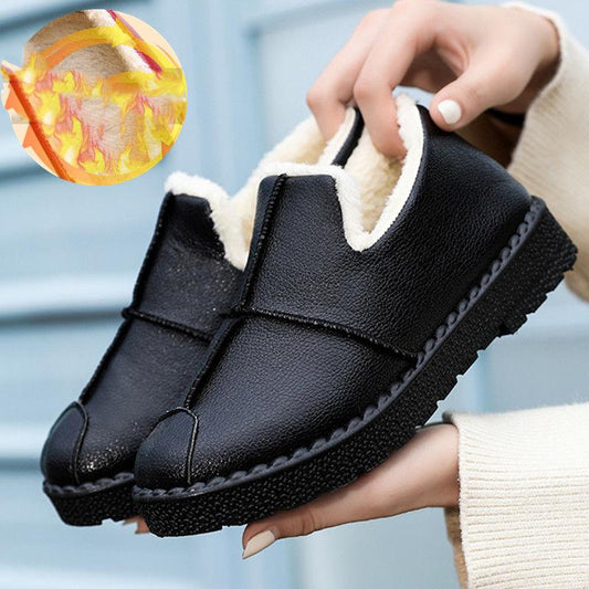 Winter Women's Cotton Shoes Waterproof, Non-slip and Velvet Warm Shoes Thickened Thick-soled Beanie Cotton Shoes