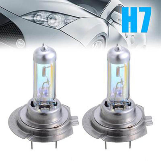 2pcs Car 5500K Car Bulb H7 Xenon Halogen Bulb 12V Headlight Far and Near Light Bulb Super Bright White Light 100W