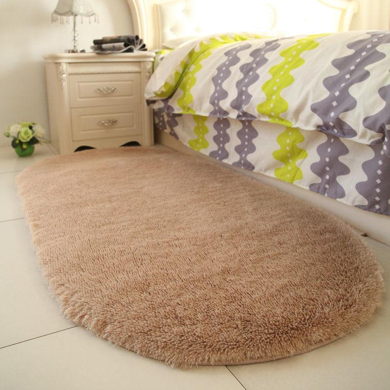 Bedside Carpet Oval Bedroom Bed Mats Under The Bed Living Room Full Room Cute Princess Wind Plush Mats