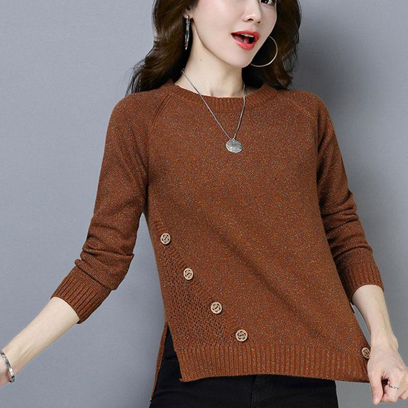 Autumn and Winter Loose Short Sweater Pullover Is Thin Knit Bottoming Shirt All-match Casual Women's Top