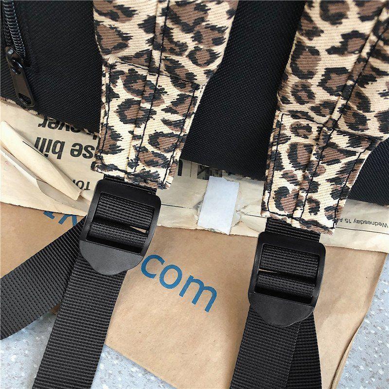 Leopard Zebra Print Unisex High-capacity Multi-layer Canvas Backpack Travel Shopping Student Schoolbag Casual Simple