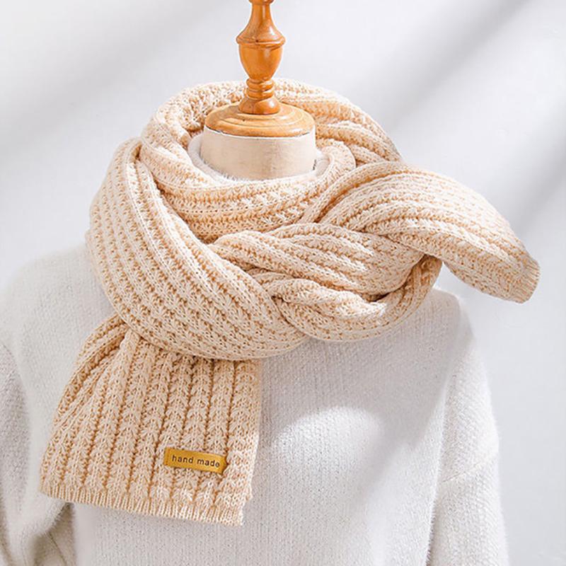 Knitted Scarf Women Winter Thicken Warm Scarves Lady Fashion Korean Soft Knit Shawl Couples Long Solid Scarf