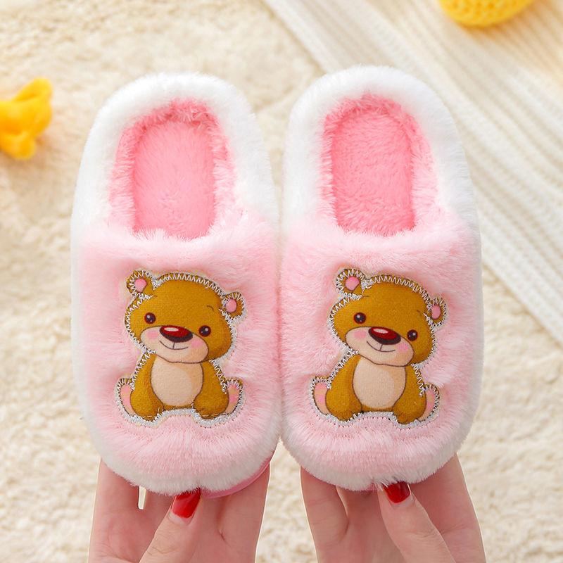 Cute Children's Cotton Slippers Non-slip Flat Shoes Autumn and Winter Warm and Casual Fashion