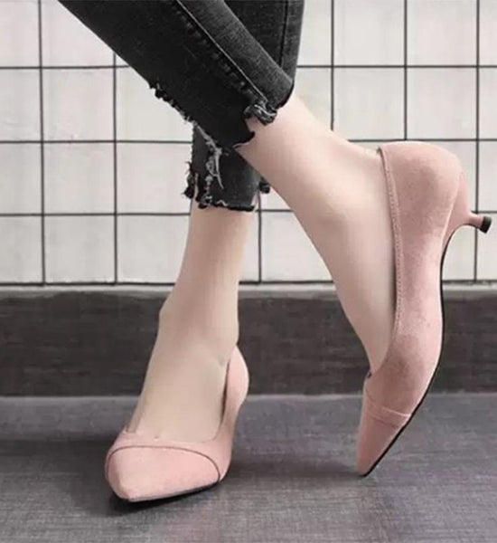 Women Pumps Suede High Heels Shoes  Office Shoes Stiletto Party Shoes Female Comfort Women Pointed Toe Heels