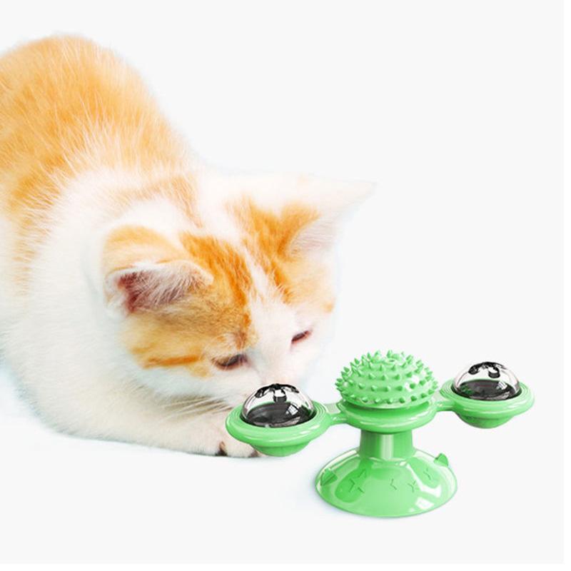 Rotating Cat Windmill Double Ball Turntable Cat Scratching Hair Artifact Cat Toy Pet Supplies