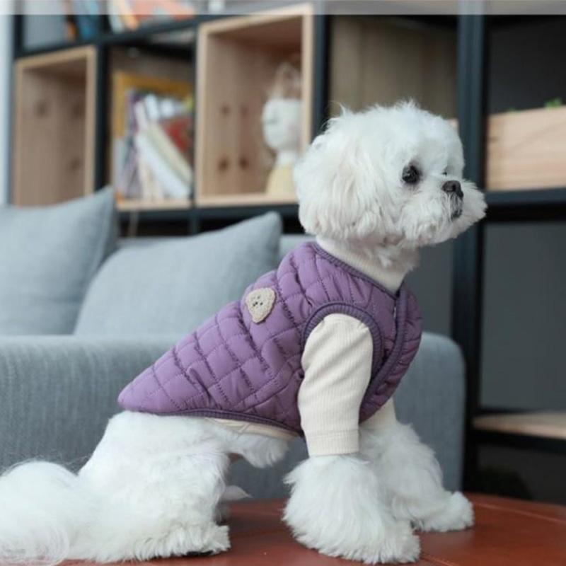 Autumn Winter Cotton Vest for Pet Bichon Teddy Pomeranian Cat Small Dog Puppy Warm Thick Vest Clothes Pet Doggy Sleeveless Jacket Coat Pet Supplies