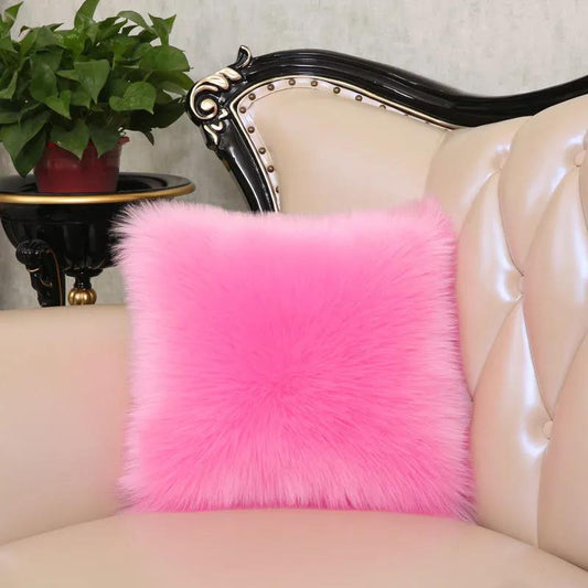 Plush Throw Pillow Sofa Cushion Hugging Pillow Case with Core Bedside Back Pillow Cute Waist Cushion