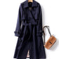 Windbreaker Women's Mid-length Spring and Autumn Large Size Popular British Style Over-the-knee Coat