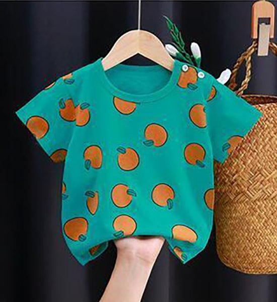 Summer Kids Cute Printing T Shirts Short Sleeve Tops Korean Style O-neck Loose T Shirts For Children Girls and Boys