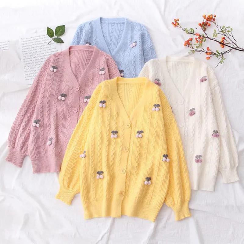 Sweet Wind Sweater Coat 2021 Women Loose Loose Outer Wear Small Fresh Student Knit Cardigan