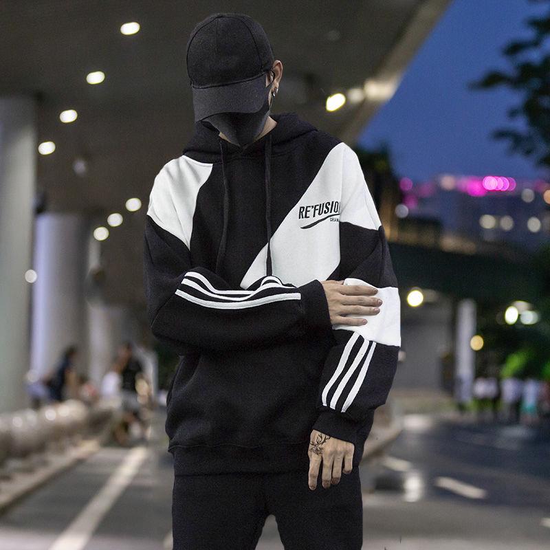 Hooded Jacket Autumn and Winter Cotton Sweater Men's Sweatshirt Trend Wild Large Size Long Sleeve