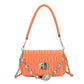 Fashion All-match Women's Bag Lingge Embroidery Rhinestone One-shoulder Diagonal Bag Color PU Handbag