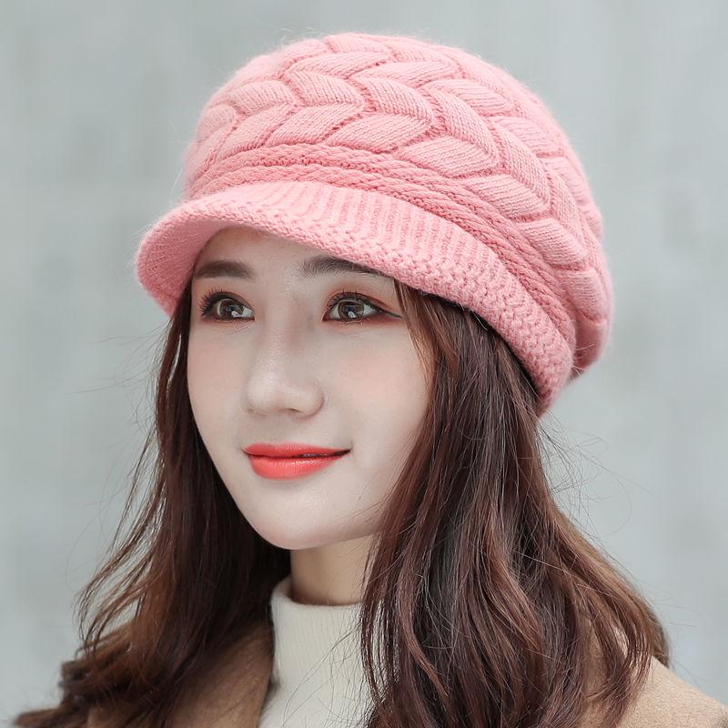 Fashion Woman hat Plush Cotton hat Trendy wild hat Windproof hat Autumn winter Warm hat Thick hat