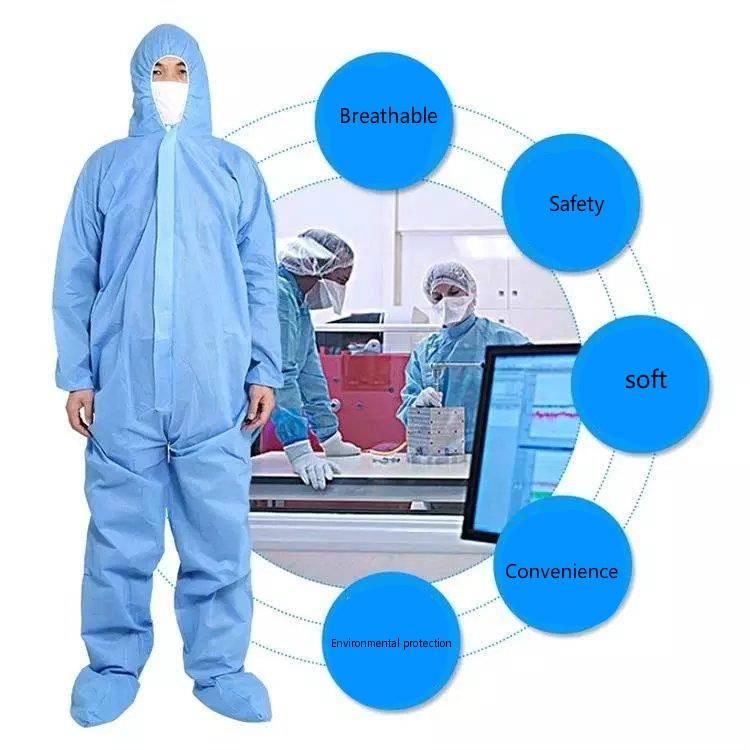 Disposable protective clothing safety and protective non-woven thick workwear dustproof jumpsuit