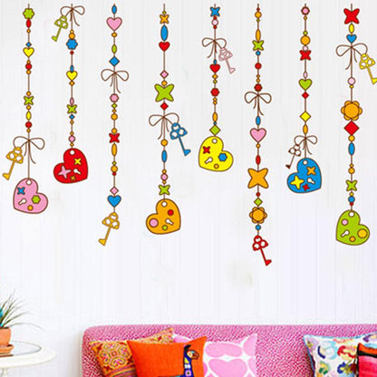 Creative living room sofa wall stickers kindergarten removable wallpaper love curtain