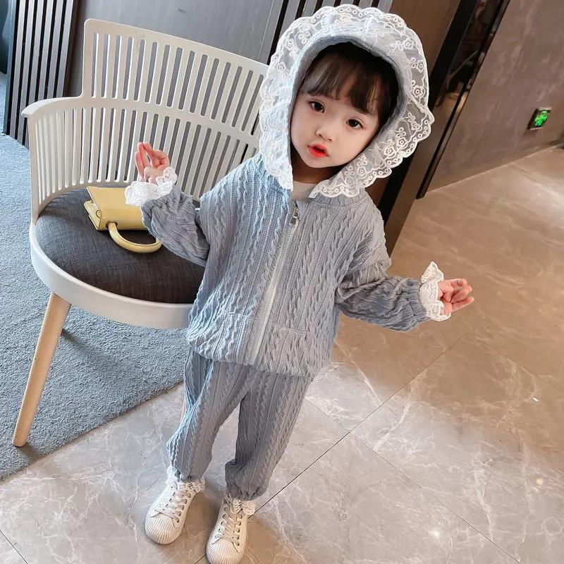 Girls' Sports Suits Spring and Autumn Clothes Children's Casual Suits Baby Girls Korean Two-piece Sets